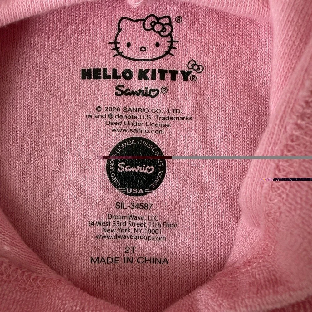 Sanrio Hello Kitty Bath Swim Terrycloth Towel Dress w Hood 2T Pink Seashell